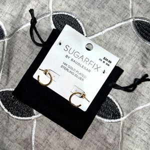 COPY - SUGARFIX BY BAUBLEBAR 14K GOLD PLATED STERLING SILVER HOOP EARRINGS. NEW